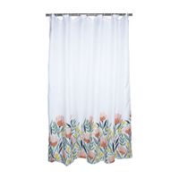 Cortina de Baño con Aros Naranja 180x180cm Poly Agata