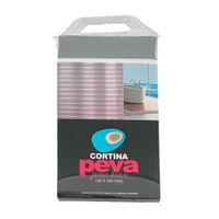 Cortina de Baño con Aros Pitukasa 180x180cm Peva Rayas Gris Beige
