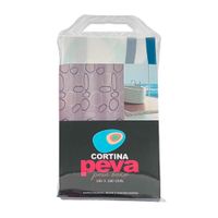Cortina de Baño con Aros Pitukasa 180x180cm Peva Circulos Ovalada