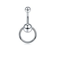 Piercing para ombligo aro plateado