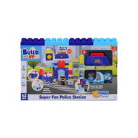 Bloques Armables Build Me Up Maxi Estacion De Policia Auto Celeste 43 Piezas
