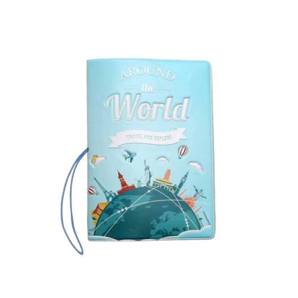Porta Pasaporte Travel Around The World Cool Bags Azul