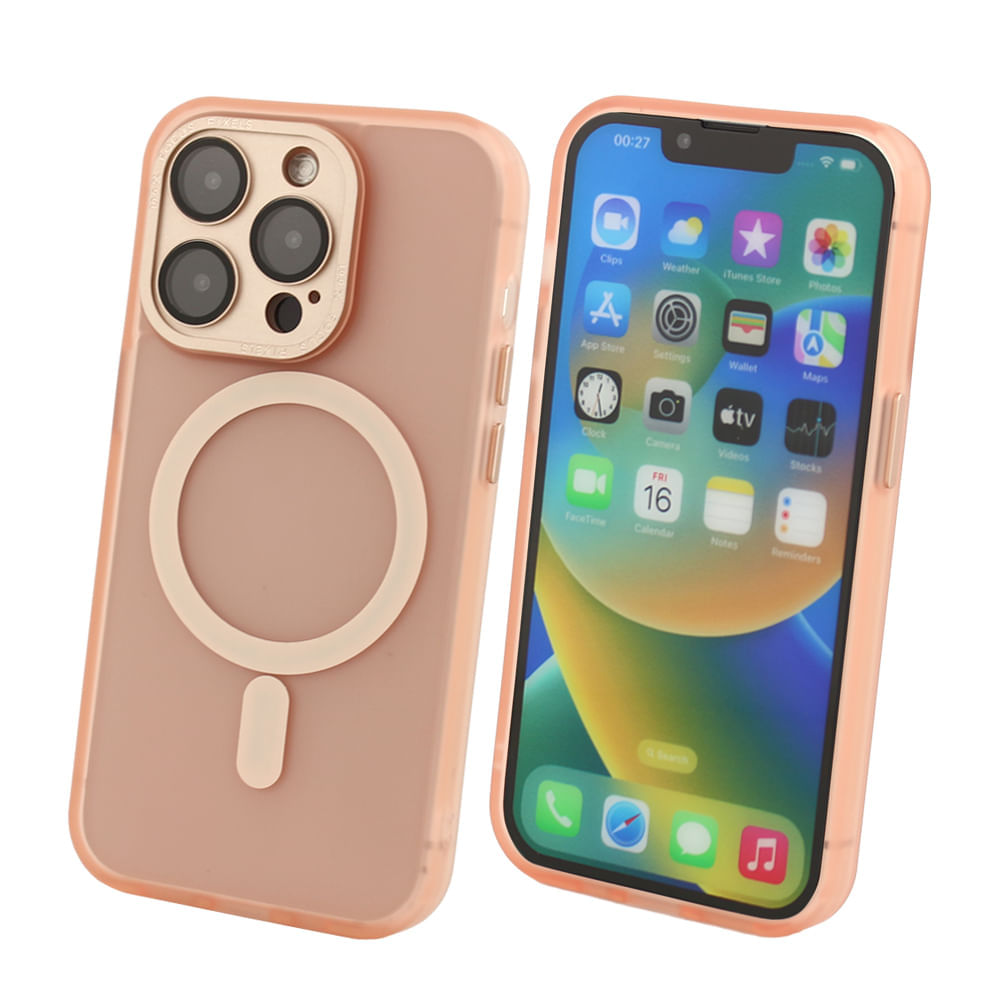 Case para iPhone 13 Pro con Magsafe para carga inalámbrica, rosado