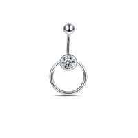 Piercing para ombligo aro plateado brillo
