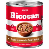 Comida para Perros RICOCAN Adulto Todas las Razas Carne y verduras Lata 290g