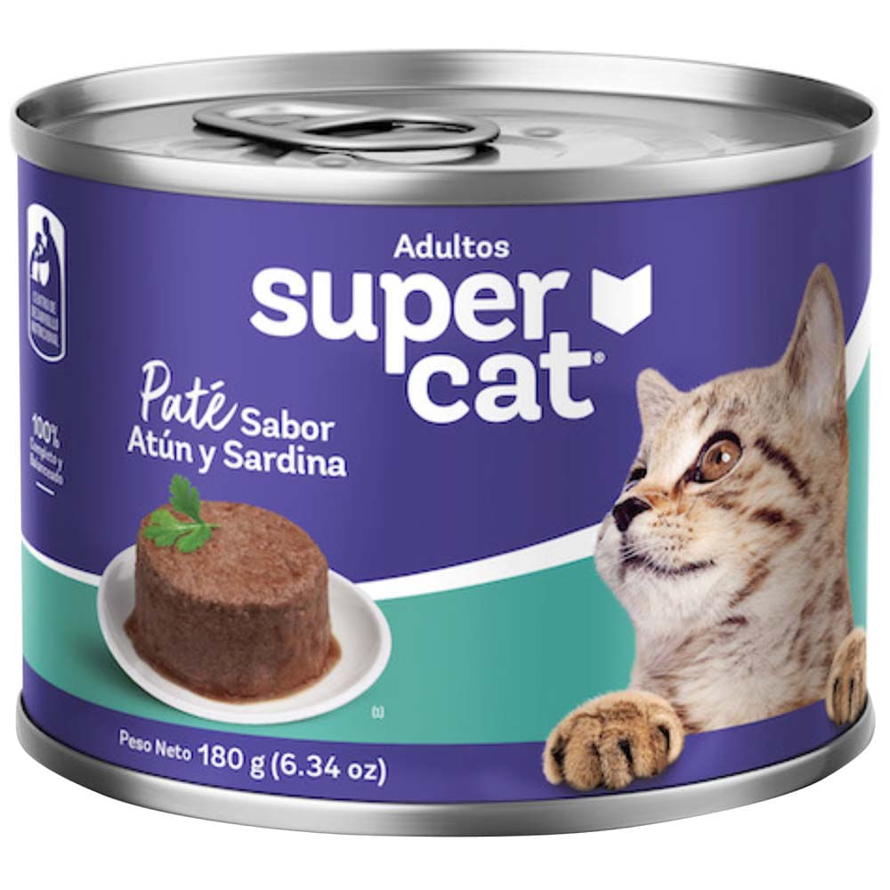 Comida para Perros SUPERCAT Adulto Todas las Razas Atún y Sardina Lata 180g