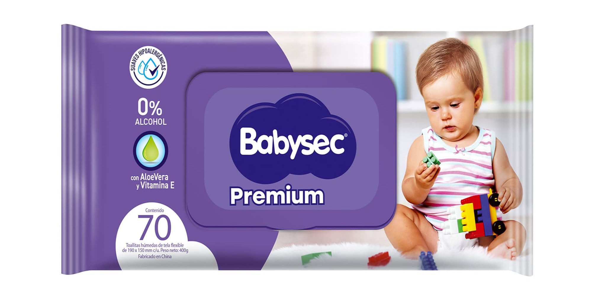 Toallitas Húmedas Premium BABYSEC Paquete 70un