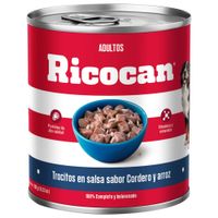 Comida para Perros RICOCAN Adulto Todas las Razas Cordero y Arroz Lata 290g
