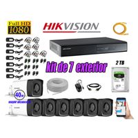 Kit 7 Cámaras de Seguridad Exterior It3F Hikvision Full Hd 1080P mas Disco 2Tb Hdmi