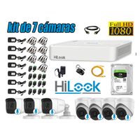 KIT 7 CÁMARAS SEGURIDAD AUDIO INCORPORADO FULL HD 1080P + DISCO 2TB