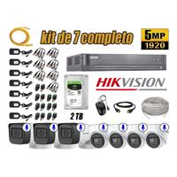 Kit 7 Cámaras de Seguridad Hikvision 5Mp Audio Incorporado Completo P2P