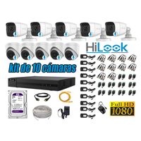 KIT 10 CÁMARAS SEGURIDAD AUDIO INCORPORADO FULL HD + DISCO 2TB