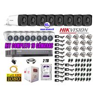 Kit 16 Cámaras de Seguridad It3F Hikvision Full Hd 1080P mas Disco 2Tb Mayor Alcance