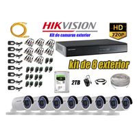 Kit 8 Cámaras de Seguridad Exterior Hikvision Hd 720P Disco 2Tb Wd