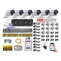 Kit 10 Cámaras de Seguridad Exterior It3F Hikvision Full Hd 1080P Disco 2Tb Wd