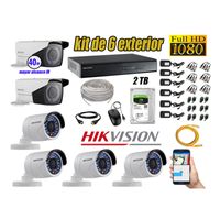 Kit 6 Cámaras de Seguridad Exterior Varifocal Hikvision Full Hd 1080P mas Disco 2Tb P2P