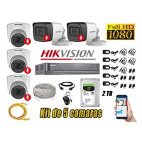 Kit 5 Cámaras de Seguridad Hikvision Audio Incorporado Full HD 2Mp