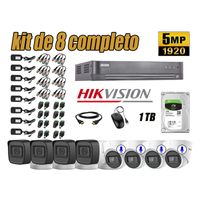 Kit 8 Cámaras de Seguridad Hikvision 5Mp 4 Cámaras Audio Incorporado