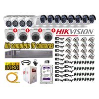 Kit 16 Cámaras de Seguridad Hikvision 4 Camara Audio Incorporado Full HD 2mp