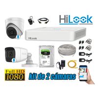 KIT 2 CÁMARAS SEGURIDAD 1080P 2 CÁMARAS AUDIO INCORPORADO + DISCO 1TB