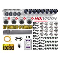 Kit 16 Cámaras de Seguridad Hikvision 04 Camara Audio Incorporado Full HD 1080p