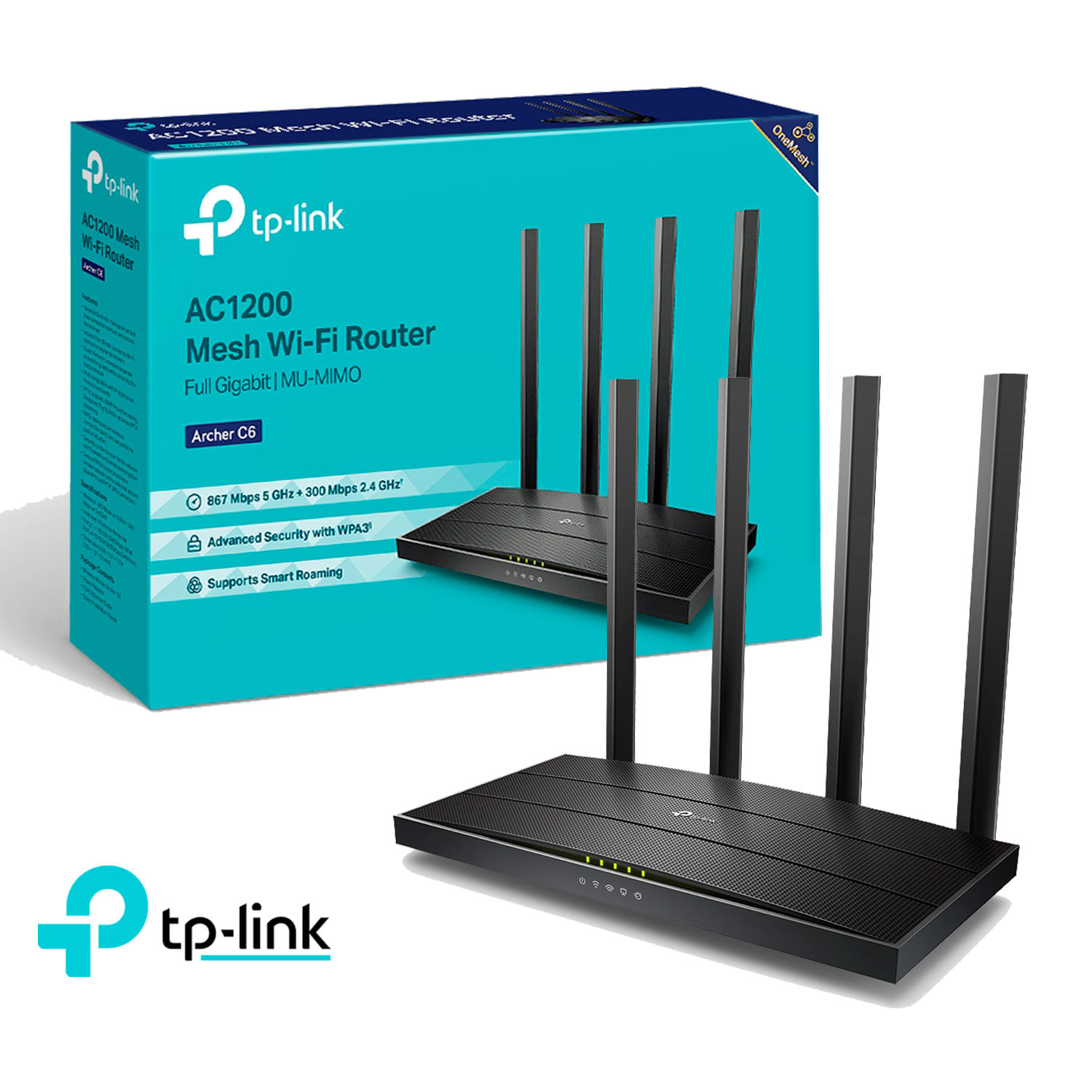 TP-Link Archer C6 Router Mesh Wireless Dual Band Gigabit AC1200