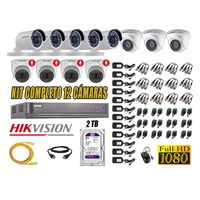 Kit 12 Cámaras de Seguridad Hikvision 04 Camara Audio Incorporado Full HD 1080p