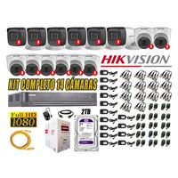 Kit 14 Cámaras de Seguridad Hikvision Audio Incorporado Full HD 2Mp