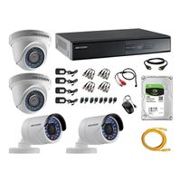 Kit 4 Cámaras de Vigilancia Hikvision Full Hd 1080P Disco 1Tb Mas Kit de Micrófono