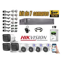 Kit 7 Cámaras de Seguridad Hikvision 5Mp 3 Cámaras Audio Incorporado P2p