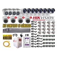 Kit 16 Cámaras de Seguridad Hikvision 04 Camara Audio Incorporado Full HD 2mp