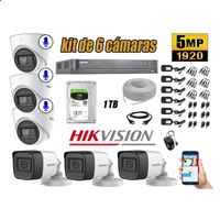 Kit 6 Cámaras de Seguridad Hikvision 5Mp 3 Cámaras Audio Incorporado P2p