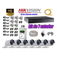 Kit 7 Cámaras de Seguridad Exterior Hikvision Hd 720P mas Disco 2Tb P2P
