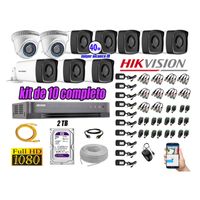 Kit 10 Cámaras de Seguridad It3F Hikvision Full Hd 1080P mas Disco 2Tb Mayor Alcance Hdmi
