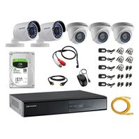 Kit 5 Cámaras de Vigilancia Hikvision Hd 720P Disco 1Tb Kit de Micrófono