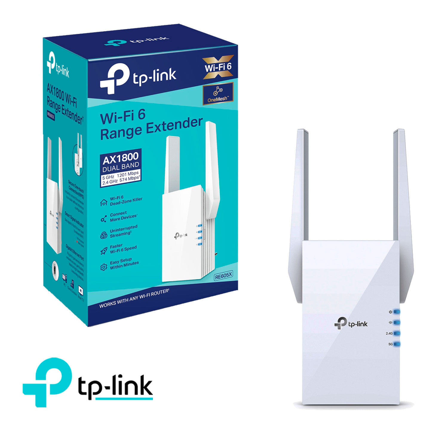 TP-Link RE605X Mesh WiFi 6 Extensor 5 GHz 2,4 GHz AX1800
