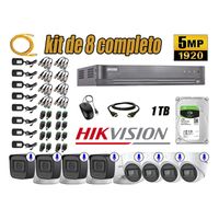 Kit 8 Cámaras de Seguridad Hikvision 5Mp P2p Audio Incorporado Completo