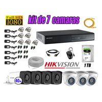 Kit 7 Cámaras de Seguridad It3F Hikvision Full Hd 1080P mas Disco 1Tb Mayor Alcance P2P