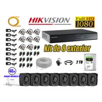 Kit 8 Cámaras de Seguridad Exterior It3F Hikvision Full Hd 1080P mas Disco 2Tb Wd Ofetra