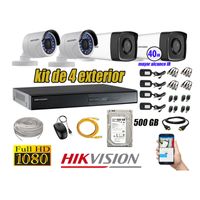 Kit 4 Cámaras de Seguridad Exterior It3F Hikvision Full Hd 1080P mas Disco 500Gb