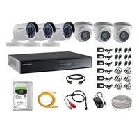 Kit 6 Cámaras de Vigilancia Hikvision Full Hd 1080P 2Tb P2p Kit de Micrófono