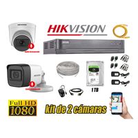 Kit 2 Cámaras de Seguridad Hikvision 02 Camara Audio Incorporado Full HD 2mp
