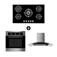 COMBO Cocina encimera Orange Praga 87cm + Campana decorativa Praia 90cm + Horno a gas 70 litros
