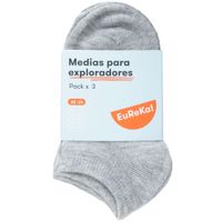 Medias Pack 3 Pares Unisex Polialgodón EUREKA Niño Gris Melange