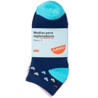 Medias Pack 3 Pares Mod1 Polialgodón EUREKA Teen Niña Blanco