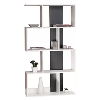 LIBRERO ESTANTE DANA COLOR BLANCO Y NEGRO MUEBLES BONNO
