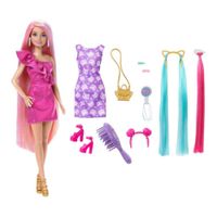 Muñeca Barbie Cabello Arcoiris Vestido Puntos