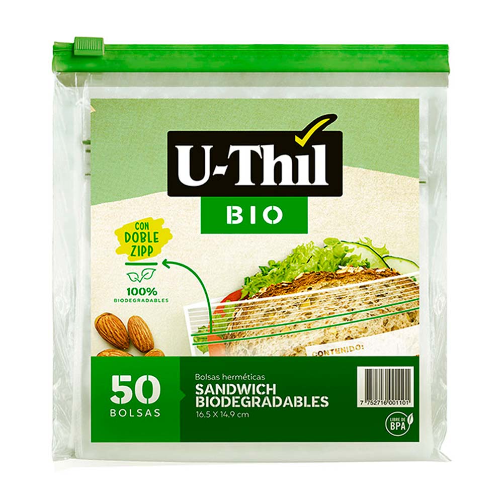 Bolsa zipp chica Bio 50 unidades U-thil