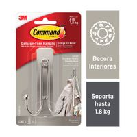 Gancho Decorativo 3M Command Grande Acero Templado/Níquel Satinado
