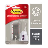 Gancho Decorativo 3M Command Mediano Acero Templado/Níquel Satinado